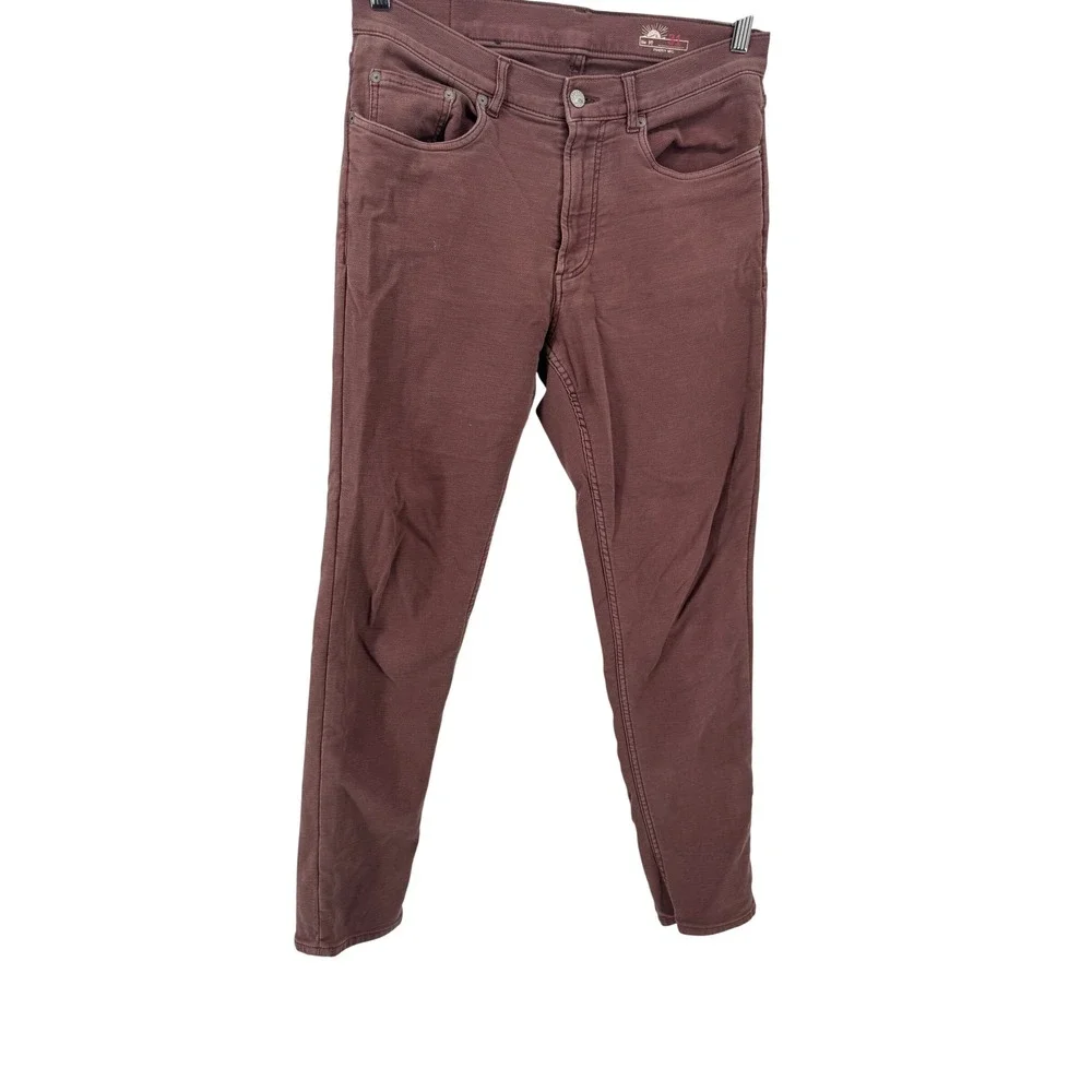 Faherty 5-Pocket Pants Mens 31 Burgundy Slim Straight Casual Coastal